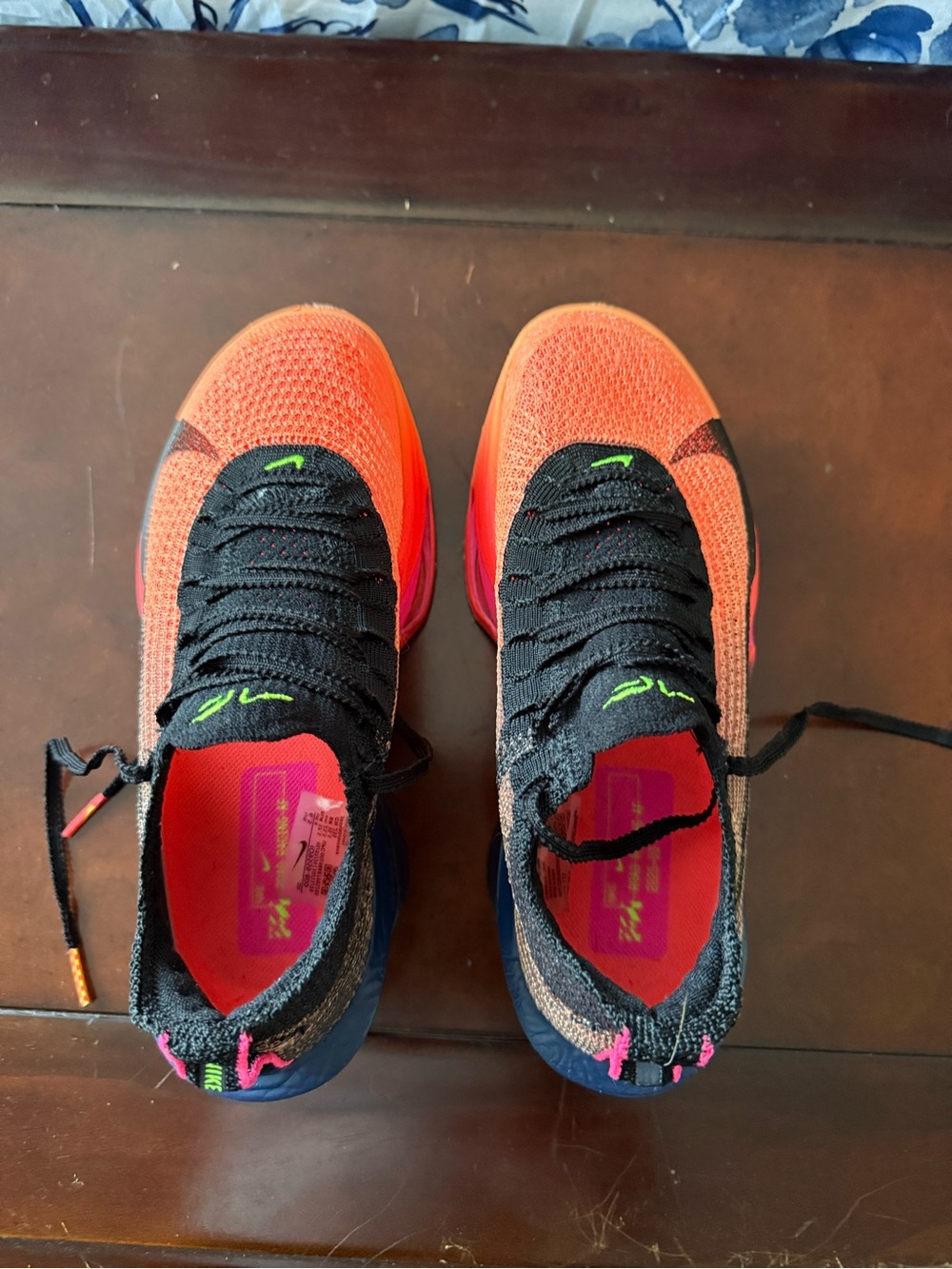 Nike Women’s Flyknit Running Shoes - Black & Orange - Picture 10 of 14